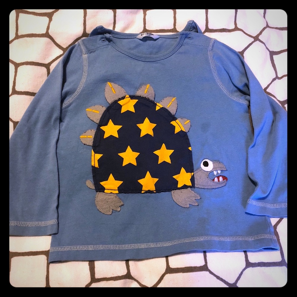 Boden 18-24 turtle appliqué shirt